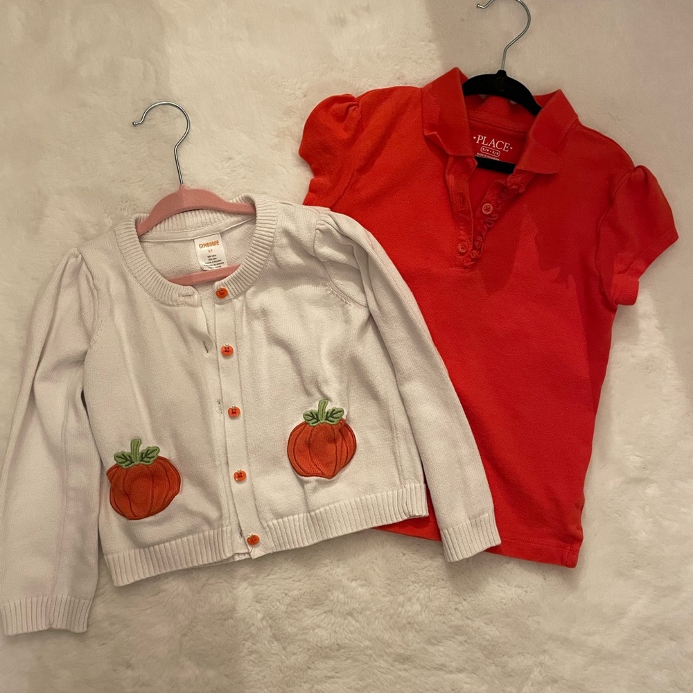 Gymboree girls pumpkin cardigan sweater, size 5T
